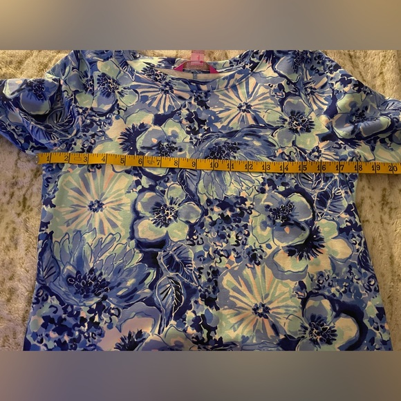 NWT - Lilly Pulitzer Women’s Medium Bartlett Sweatshirt Dress Coastal Blue - Picture 6 of 16